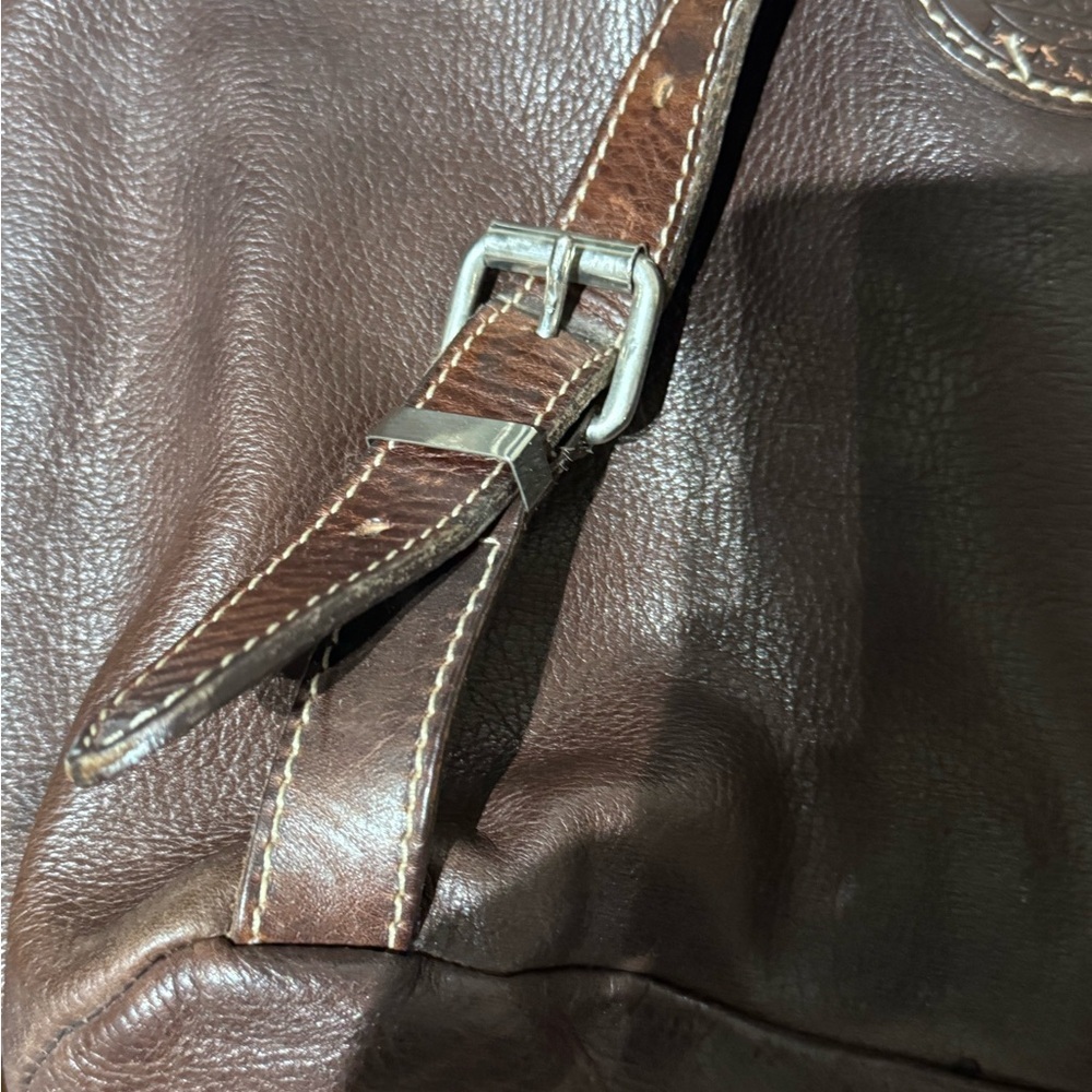 🪅 Vintage Roots 1980’s Genuine Leather Knapsack Backpack – Made in Canada🪅 - Picture 6 of 14